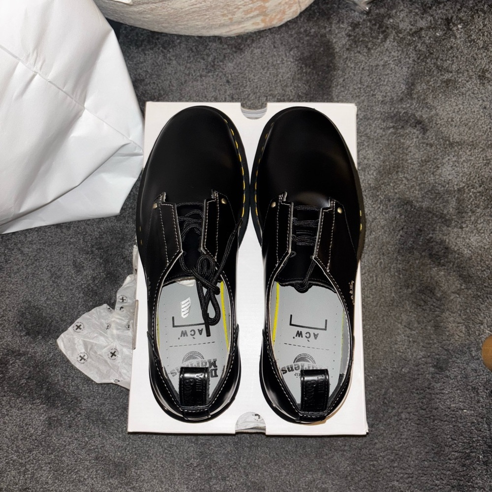 Dr. Martens A Cold Wall Black Leather Oxfords